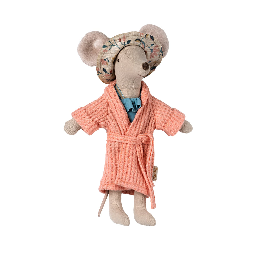 Maileg | Accappatoio per Mom Mouse, Dusty Blue Bathrobe