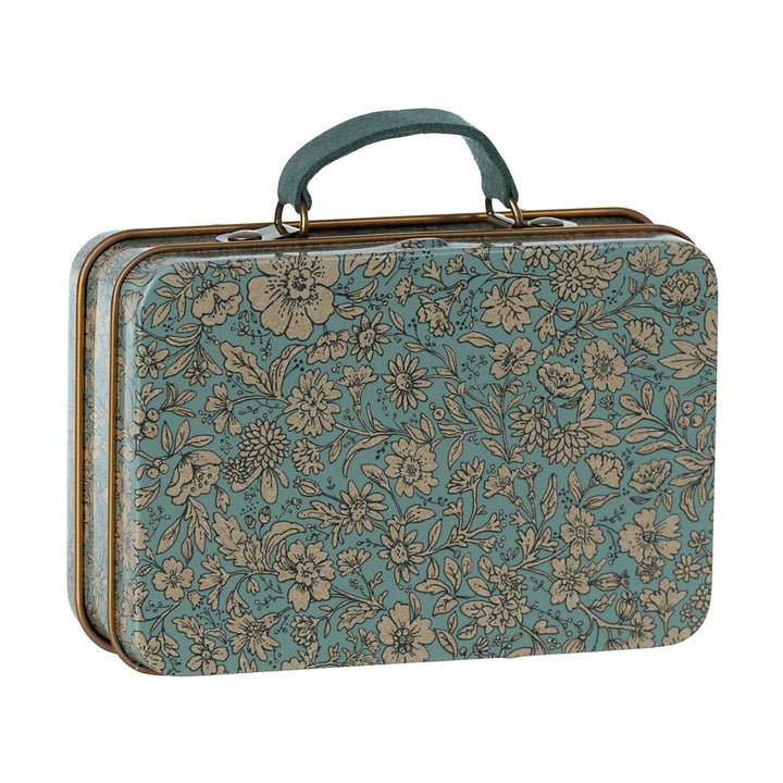 Maileg | Mini valigia metallo, Blossom blu verde