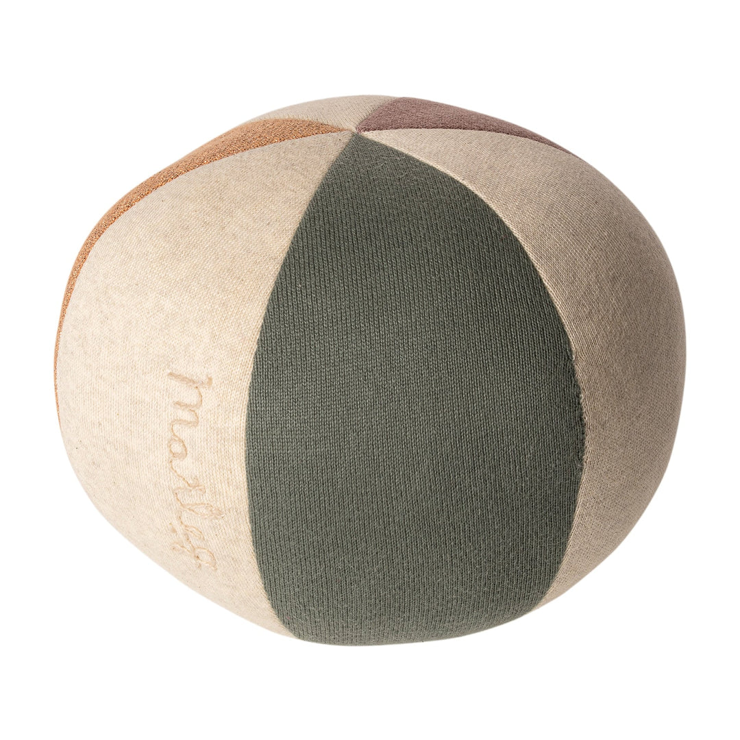 Maileg | Palla Morbida in cotone, Ball Dusty Green/Coral Glitter