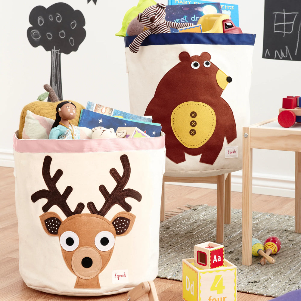 3 Sprouts | Cesto Portagiochi Grande Storage Bin, Cerbiatto