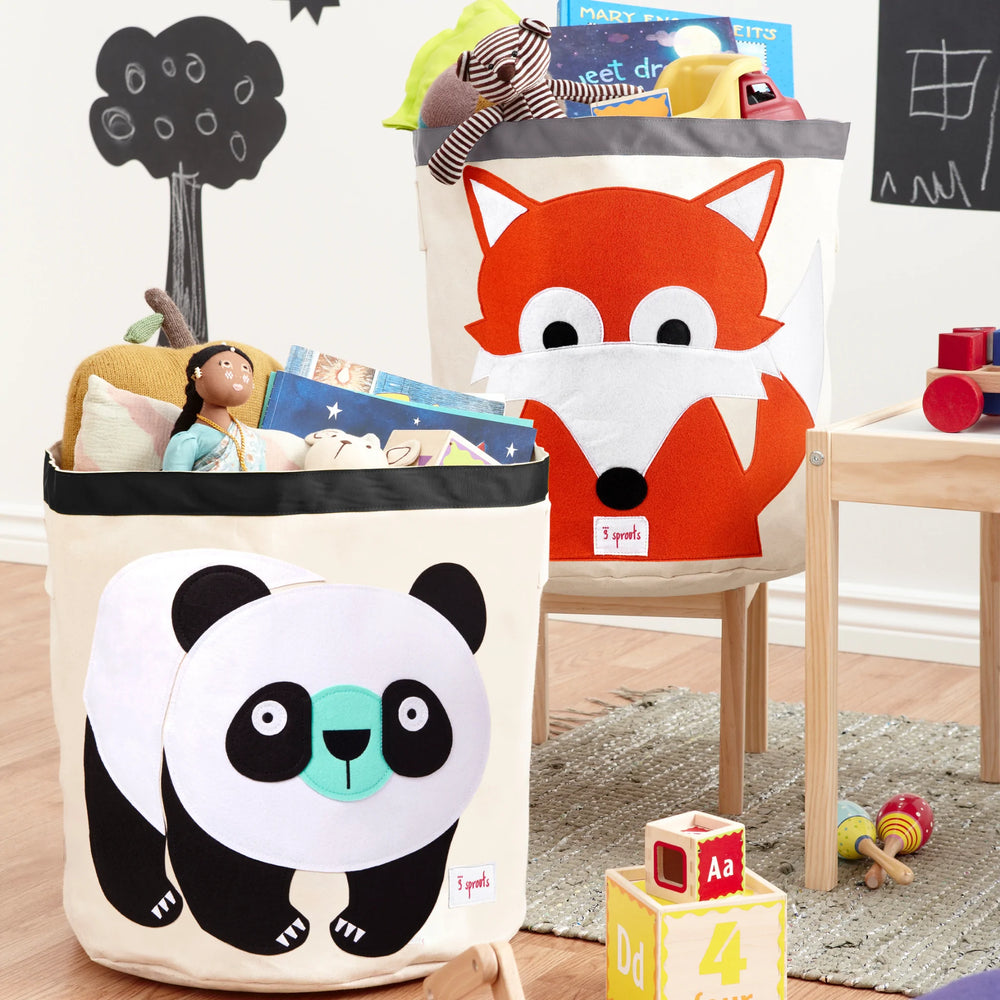 3 Sprouts | Cesto Portagiochi Grande Storage Bin, Panda