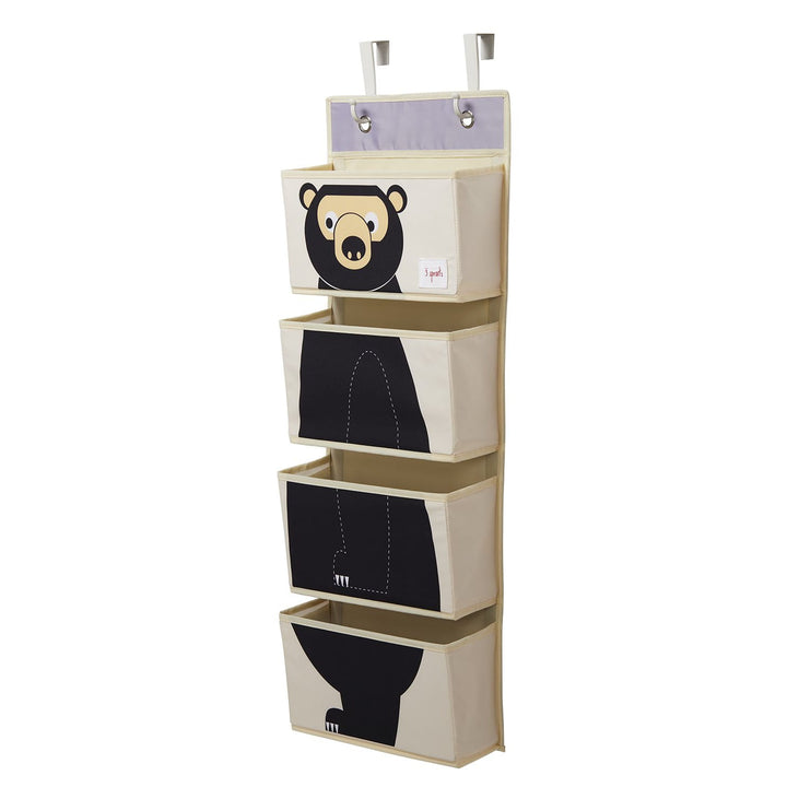 Organizer Portaoggetti da Parete con Ganci 4 Tasche, Orso | 3 Sprouts