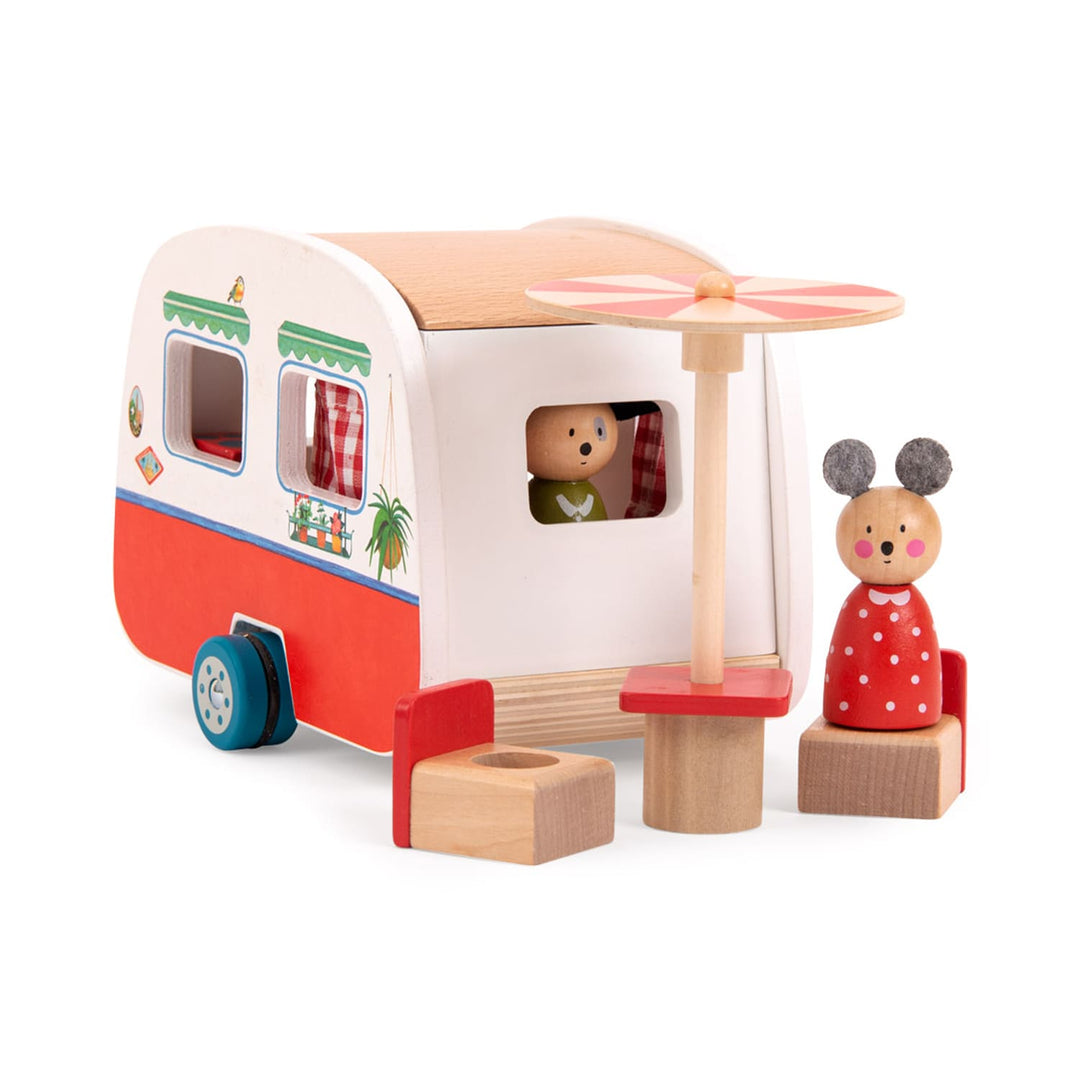 Moulin Roty | Roulotte in Legno con Accessori La Grande Famille 632432