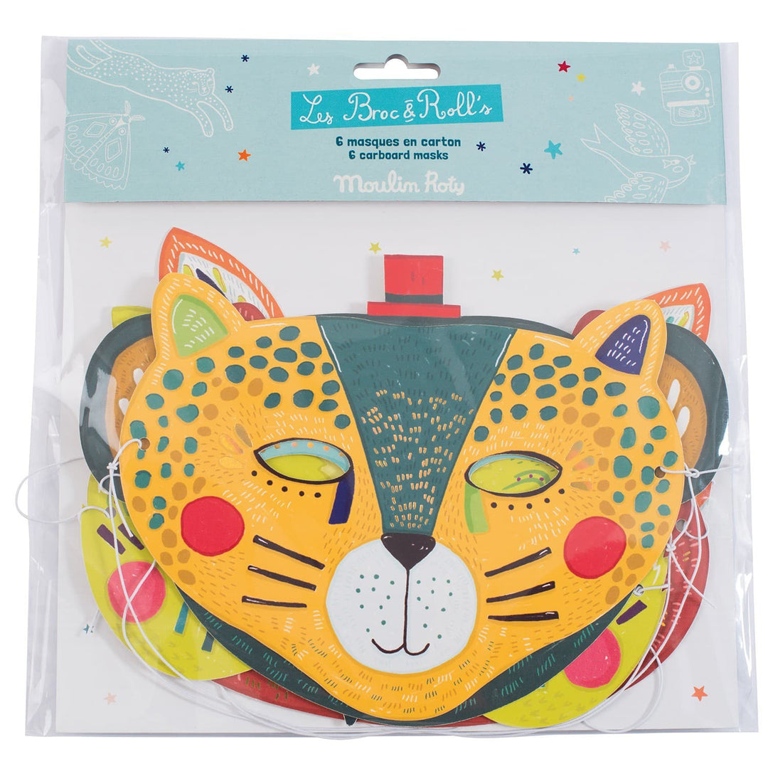 Maschere in cartone animali, 6pz