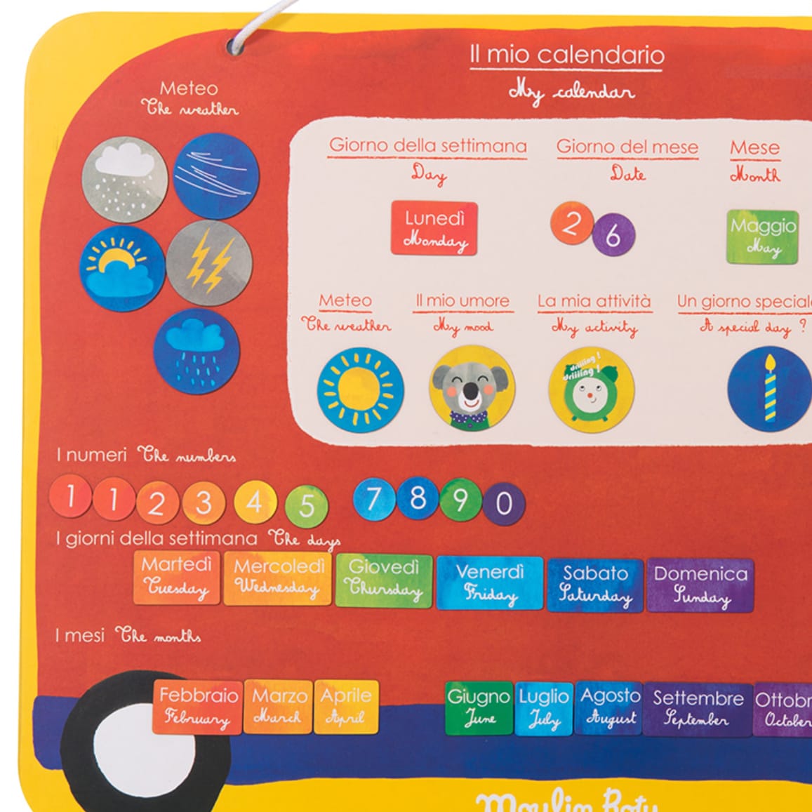 Calendario magnetico per bambini - Impara giorni, Italy