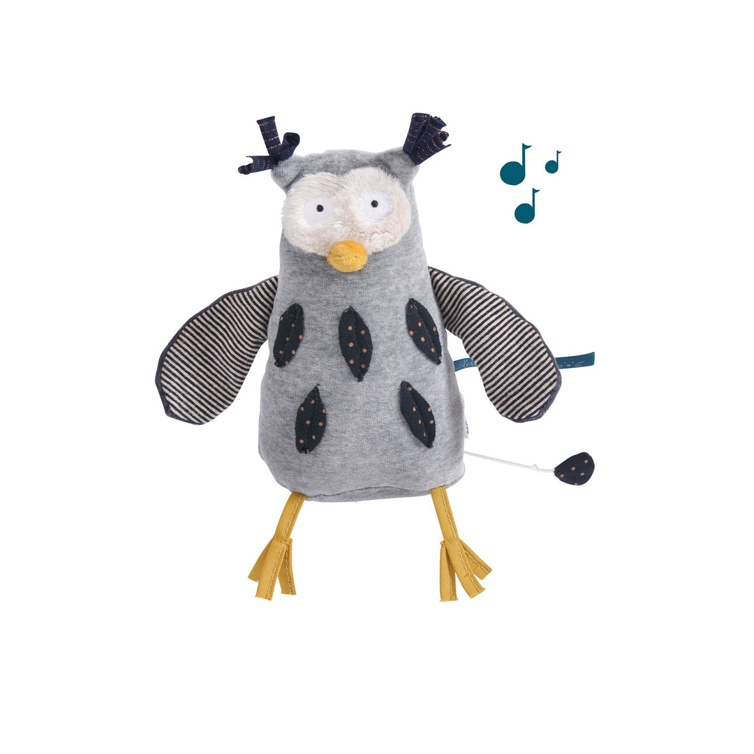 Moulin Roty | Peluche Musicale Carillon Monsieur Hibou, Les Moustaches