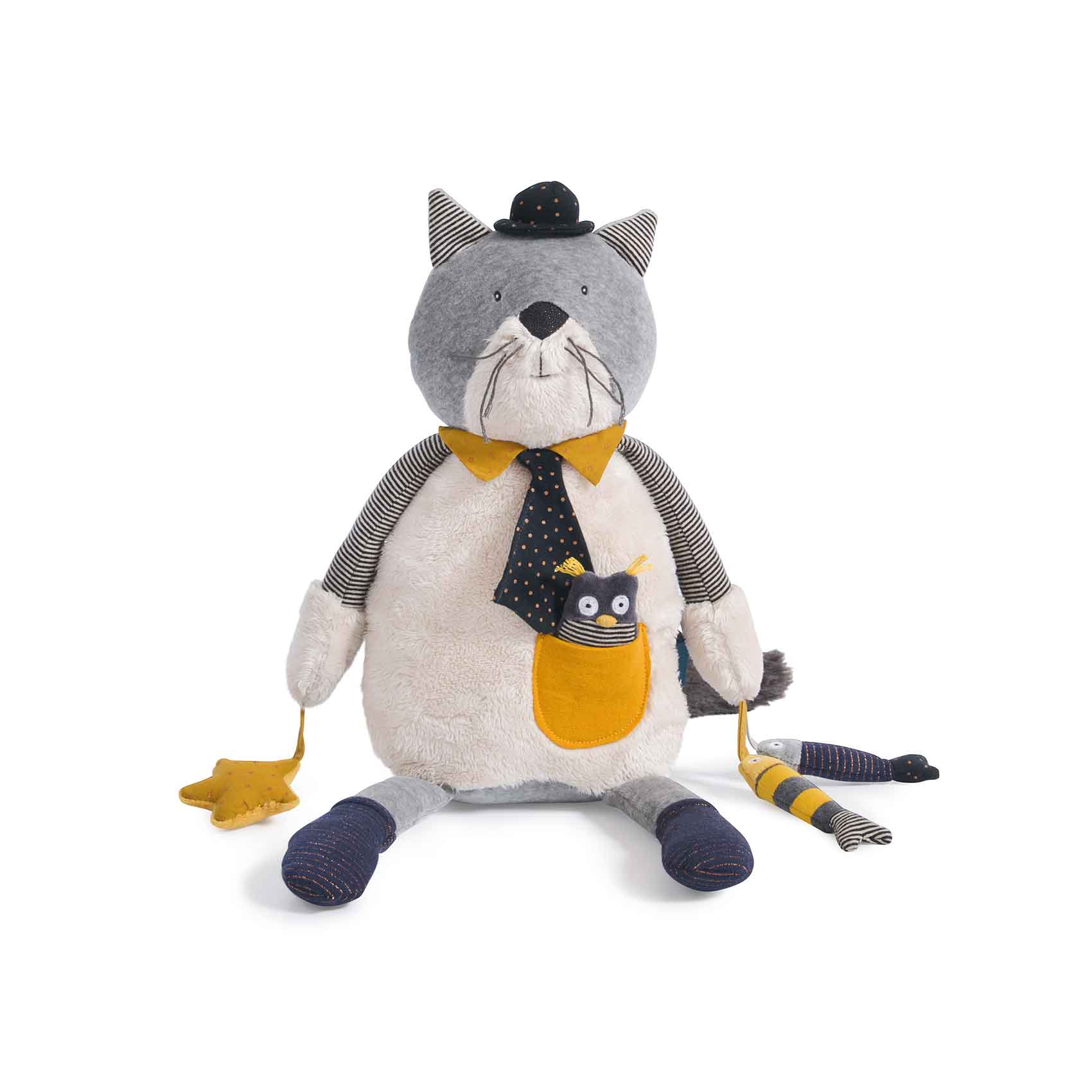 Moulin Roty Grande Peluche Gatto Attivit Sonaglio Les