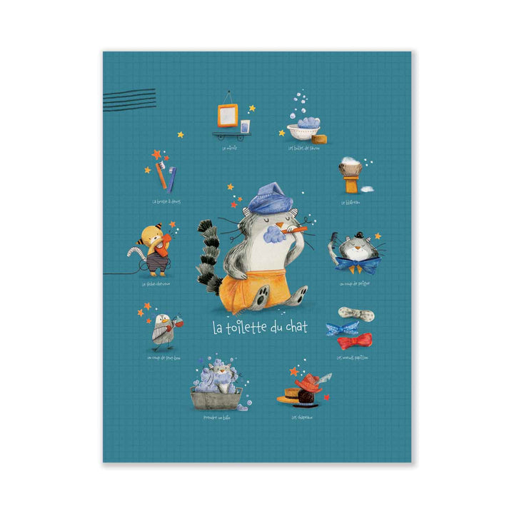 Moulin Roty | Poster Il bagnetto del gatto, 30x40 cm