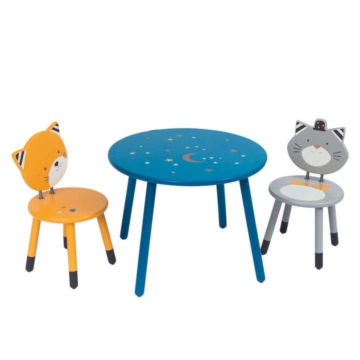 Moulin Roty | Tavolo rotondo in legno per bambini Blu Les Moustaches 666700