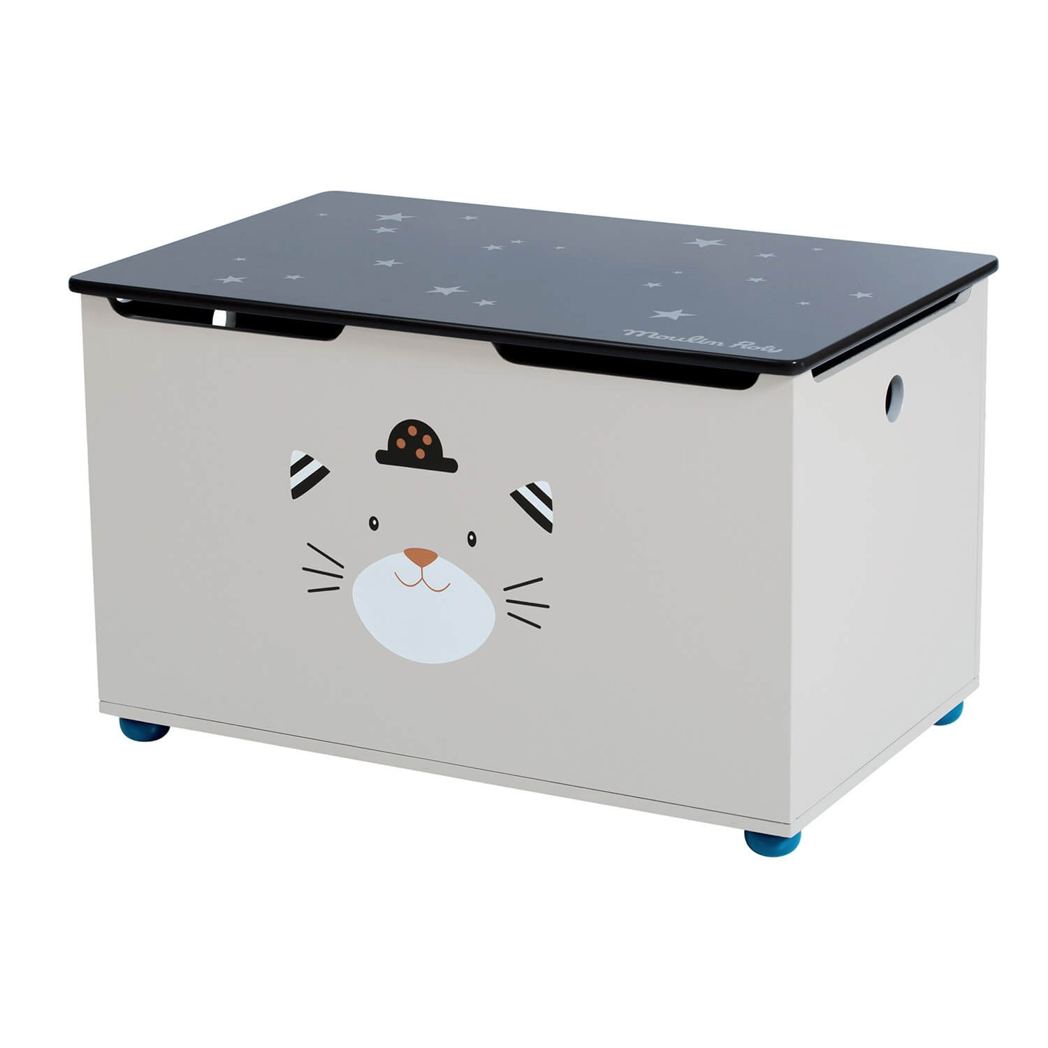 Moulin Roty Baule porta giocattoli in legno Les Moustaches