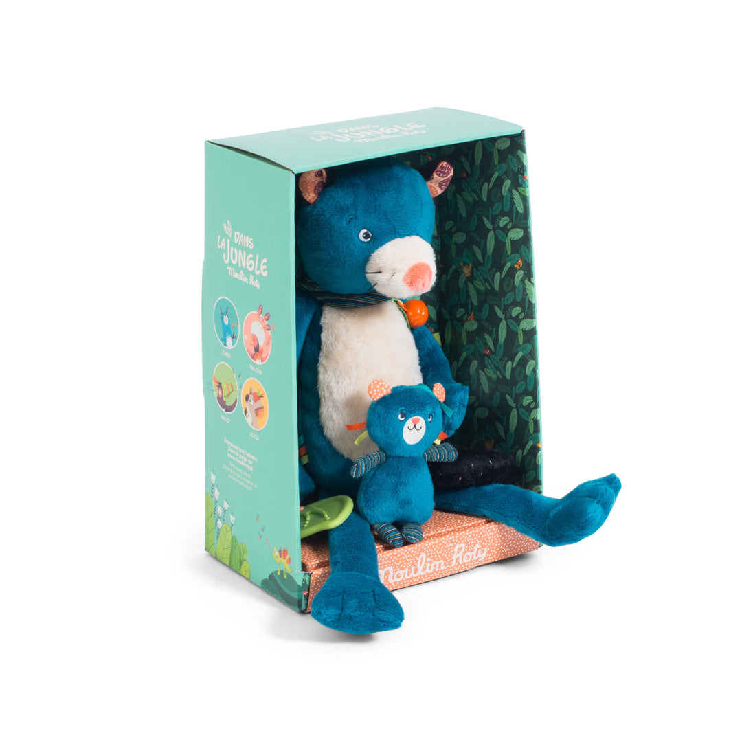 Moulin Roty | Peluche pantera Zimba attività, Dans la Jungle