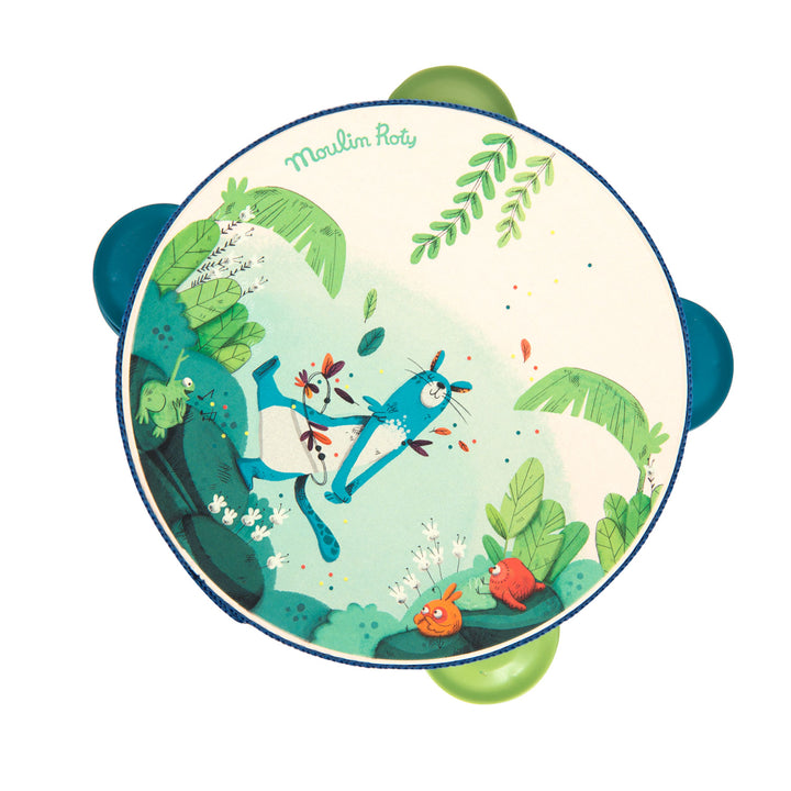 Tamburello Verde Pantera Bambini Dans la Jungle | Moulin Roty 668407