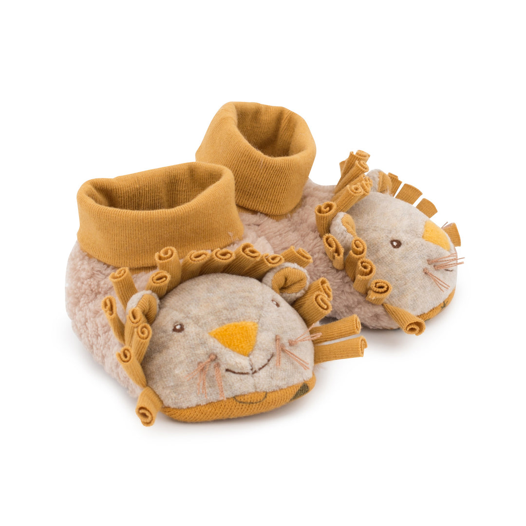 Moulin Roty | Pantofole 0-6 mesi, Leone Paprika Sous mon Baobab