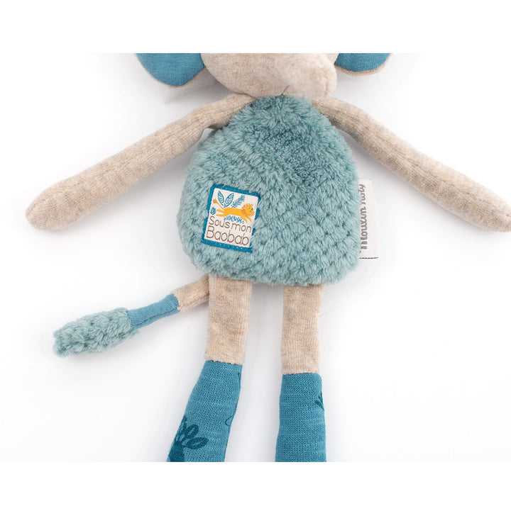 Doudou Sonaglio Elefante Blu Bergamote Moulin Roty 669024 Sous mon Baobab