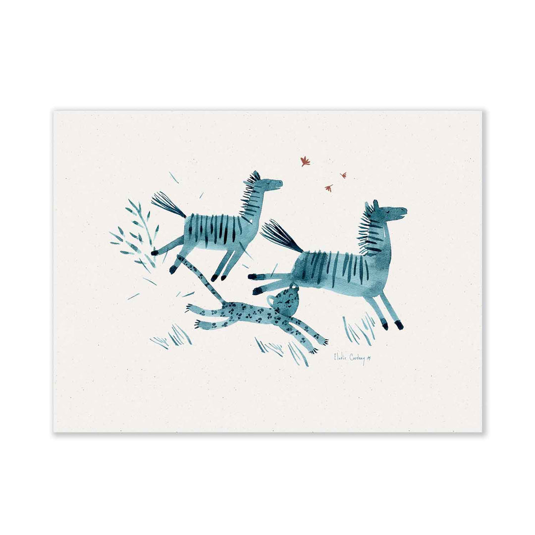 Moulin Roty | Poster Le zebre e il ghepardo, 30x40 cm