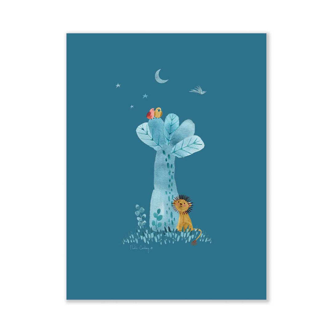 Moulin Roty | Poster Set di 3 Sous mon baobab, 30x40 cm