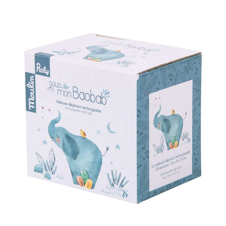 Luce Notturna Ricaricabile Elefante Sous mon Baobab Moulin Roty 669250