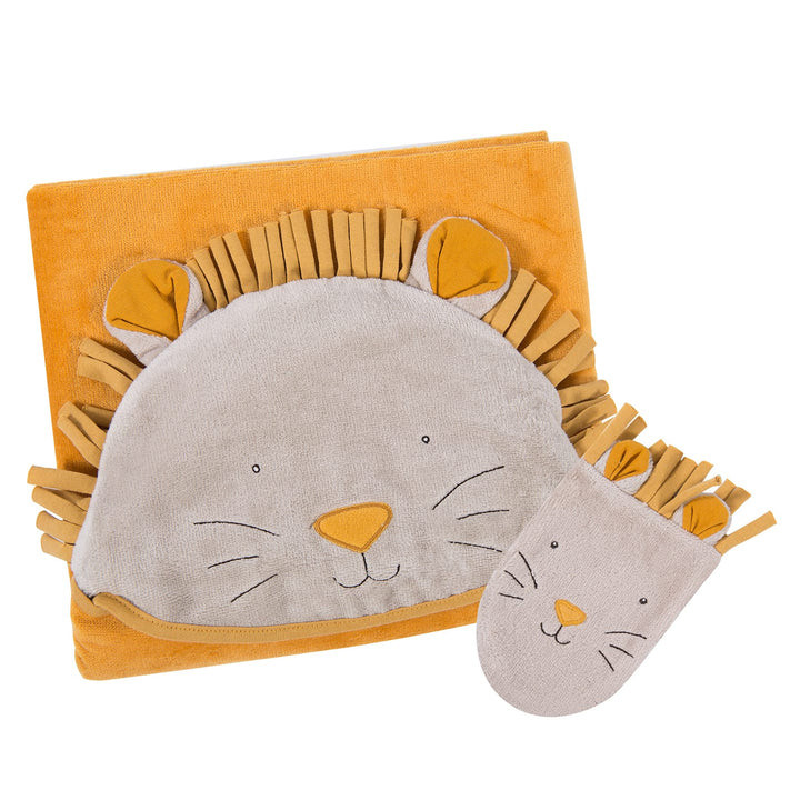 Moulin Roty | Accappatoio Neonato Leone Sous mon Baobab 669270