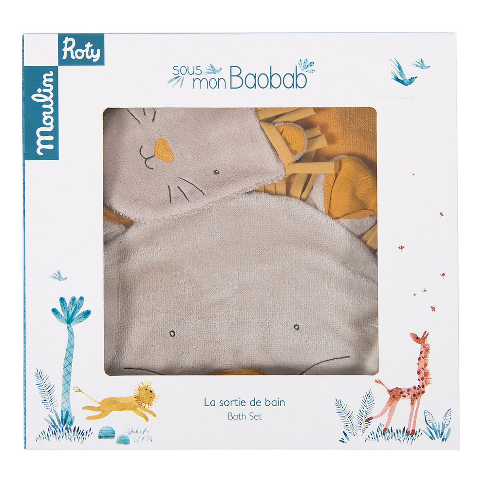 Moulin Roty | Accappatoio Neonato Leone Sous mon Baobab 669270