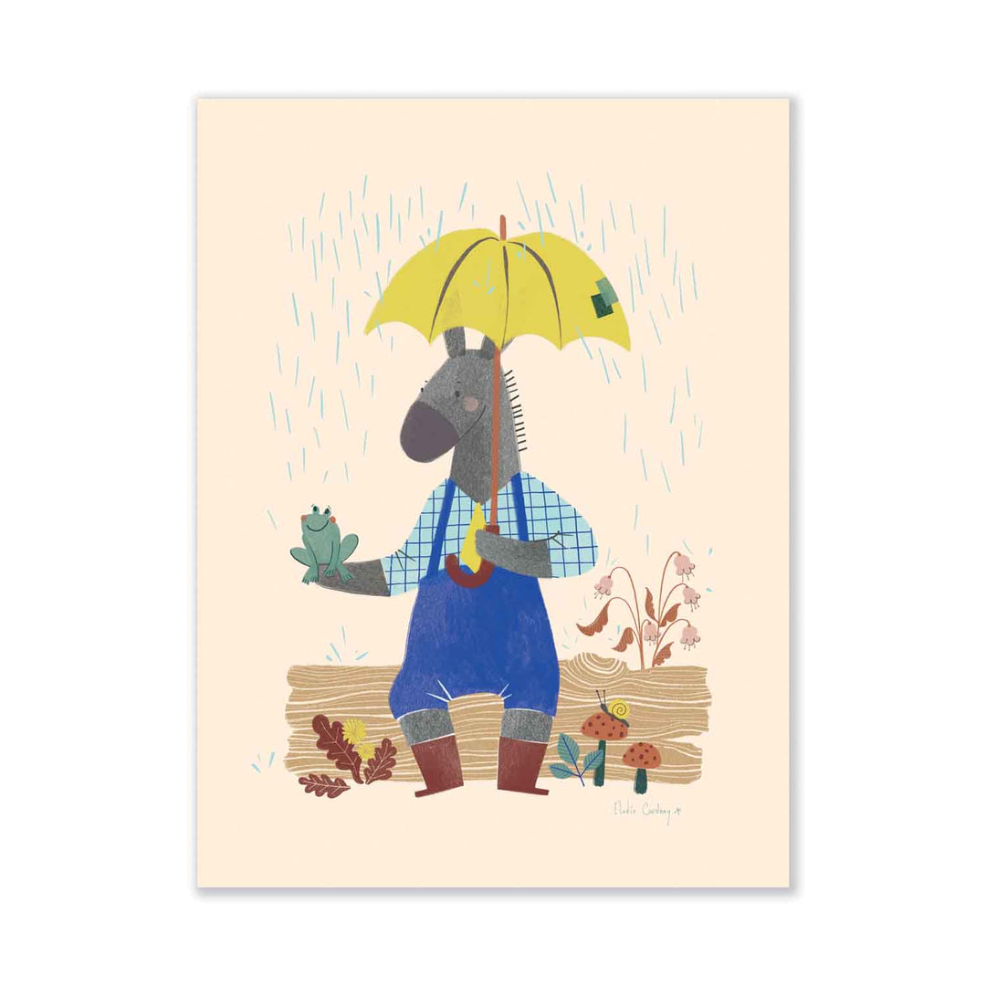 Moulin Roty | Poster Anatole sotto la pioggia, 30x40 cm