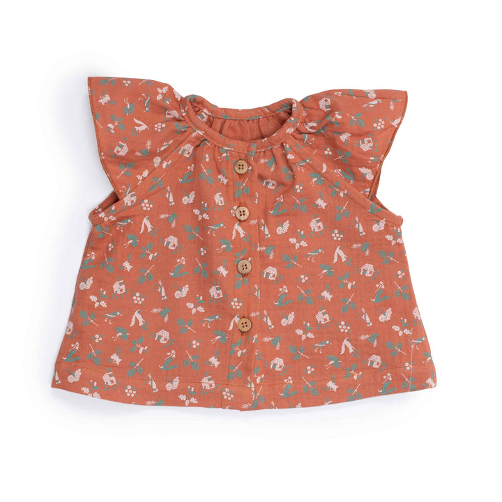 Moulin Roty | Camicia Mussola di Cotone Nocciola, Fauve Pomme des Bois