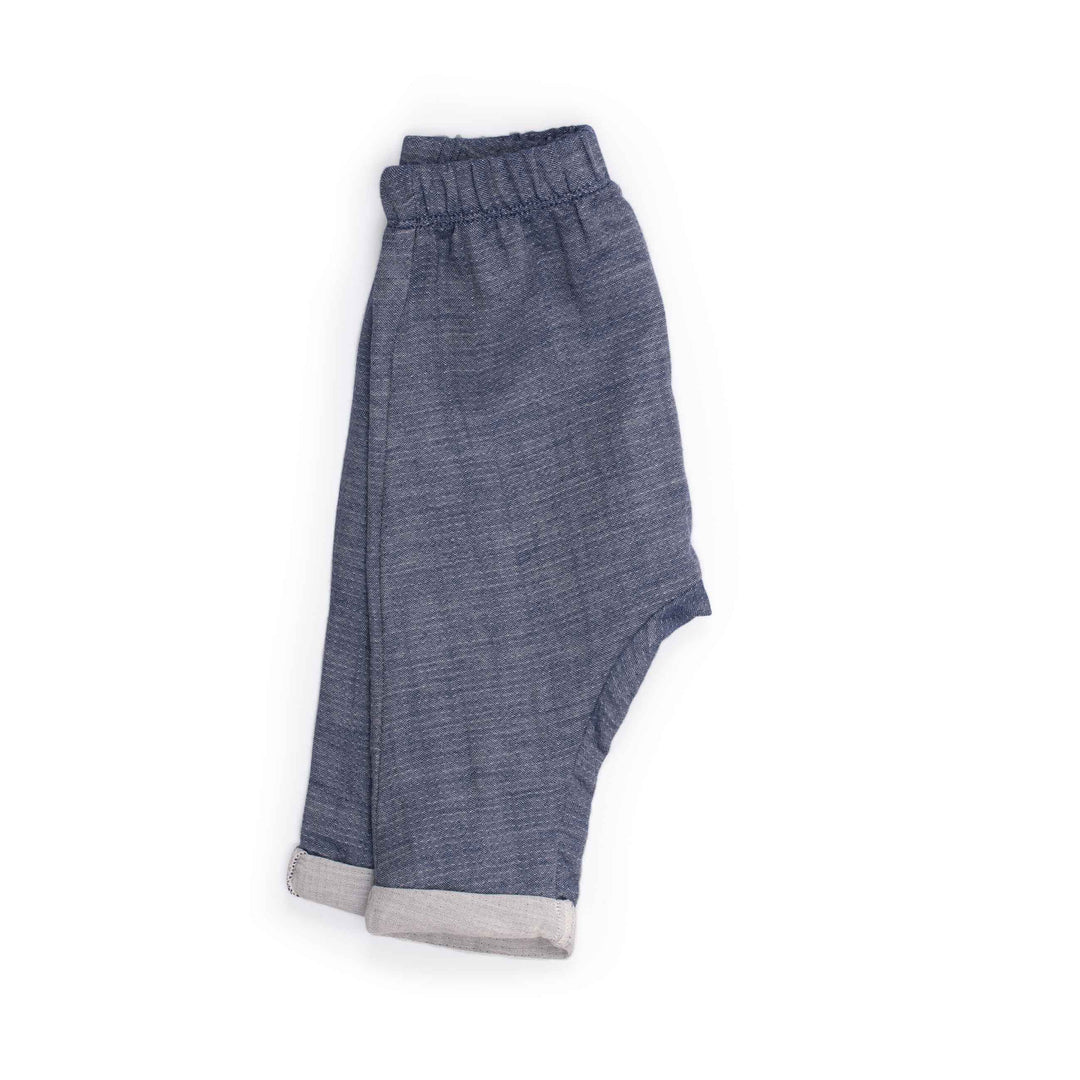 Moulin Roty | Pantaloni harem in Chambray Denim, Félix Pomme des Bois