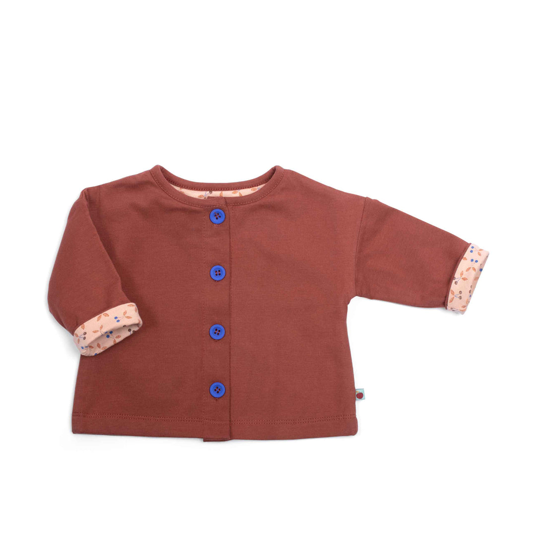 Moulin Roty | Cardigan Cotone Rosso Mattone, Framboise Pomme des Bois