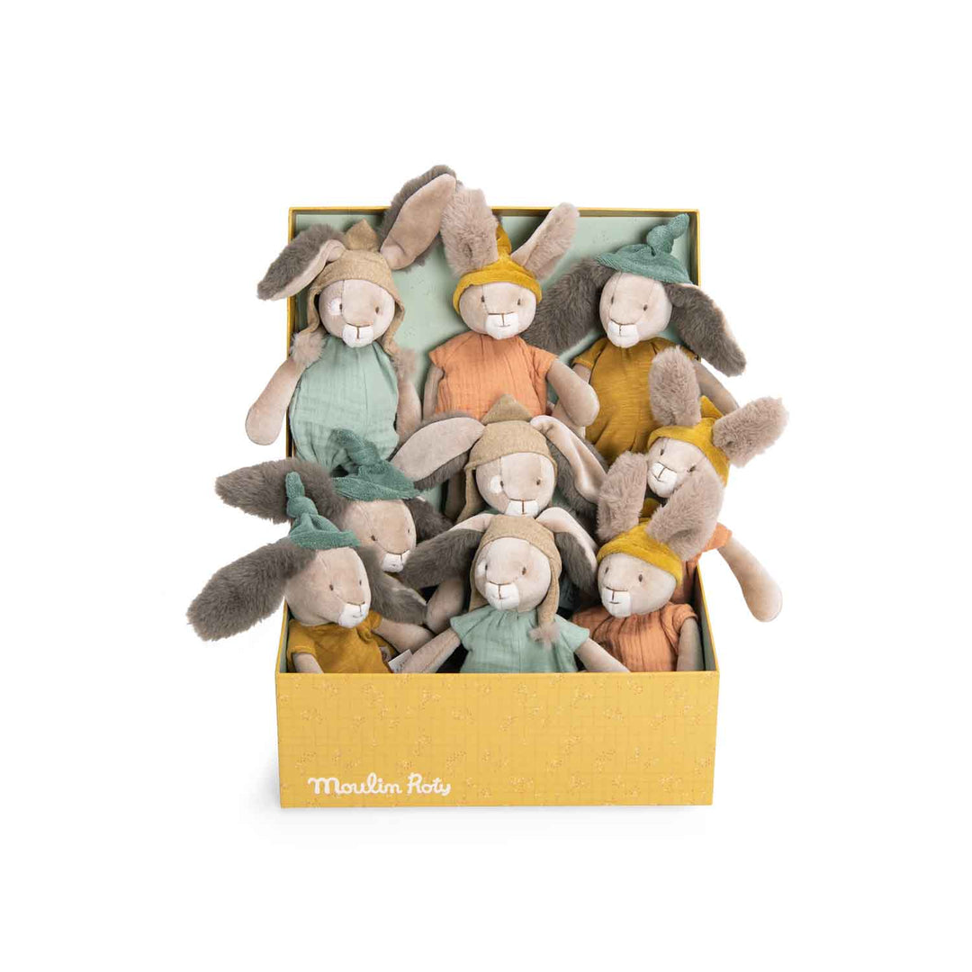 Moulin Roty | Peluche piccolo coniglietto salvia, Trois petits lapins