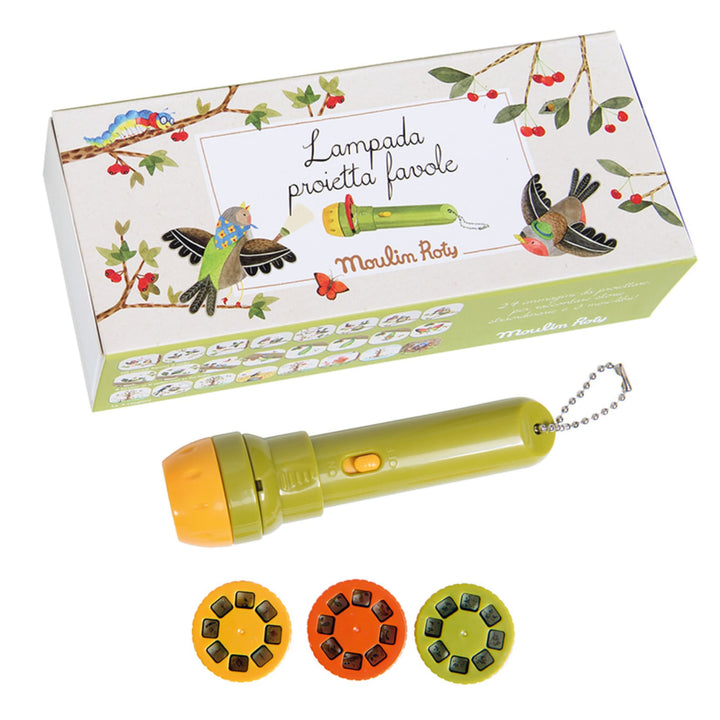 Lampada Proietta Storie Le Jardin +3 mini libri Italiano | Moulin Roty 712391