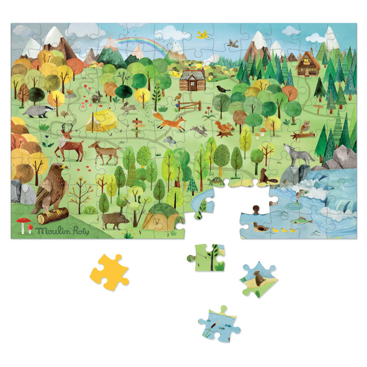 Puzzle Esploratore Foresta, 5 anni + Moulin Roty 712410