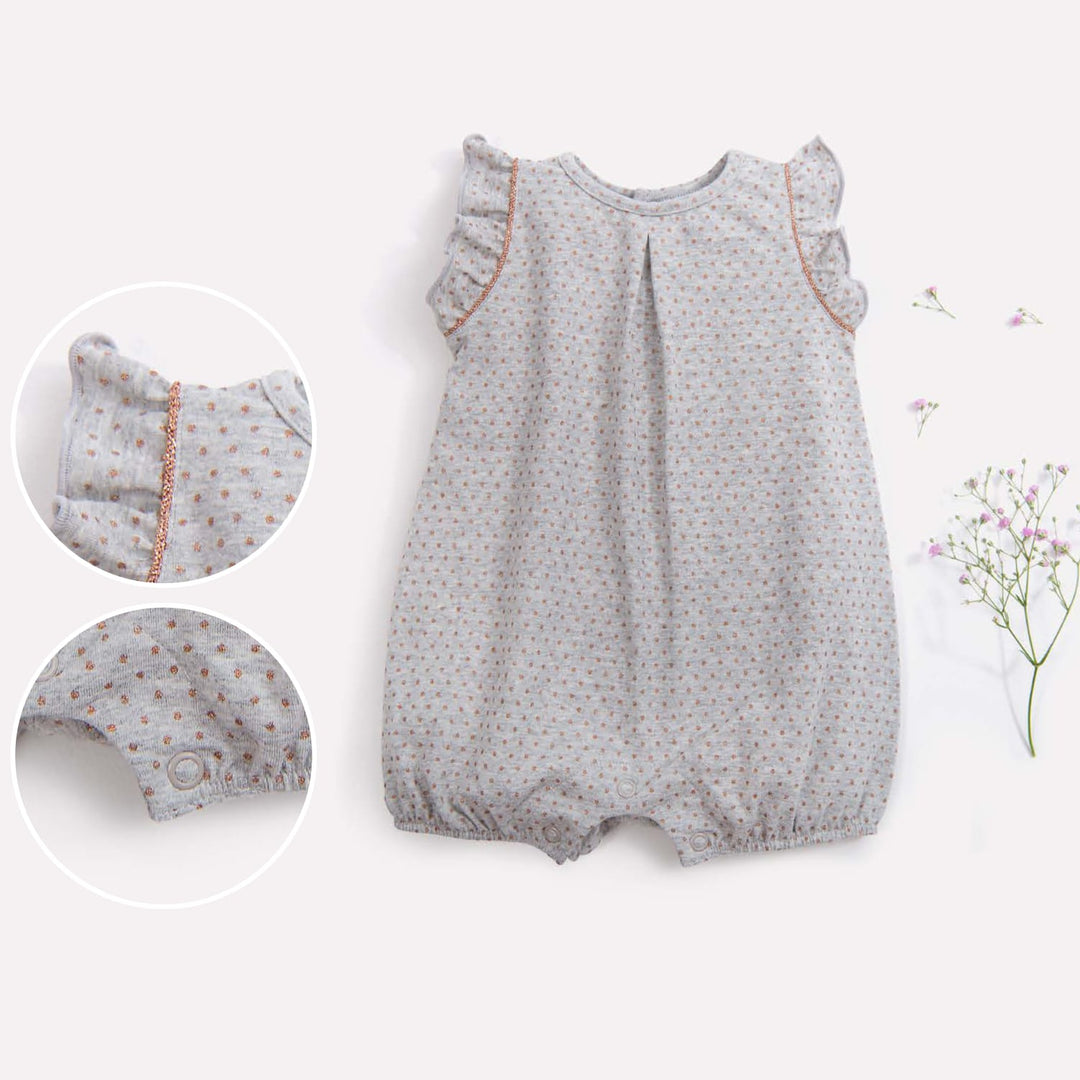 Moulin Roty | Tutina Neonato Grigio Melange Zazi con Pois Bimba