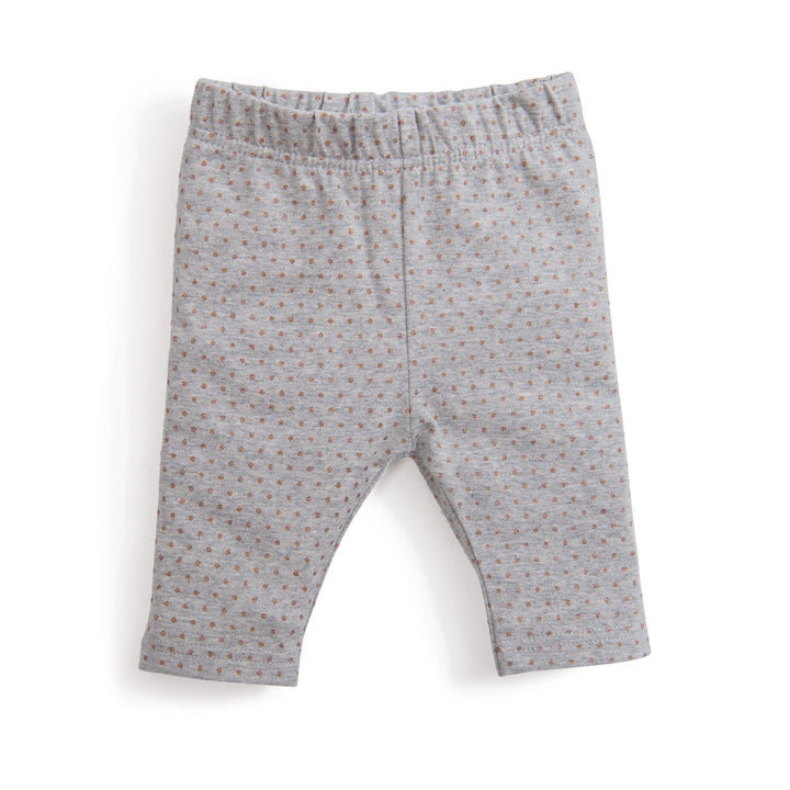 Moulin Roty | Leggings Grigio Melange Zed con Pois Bimba