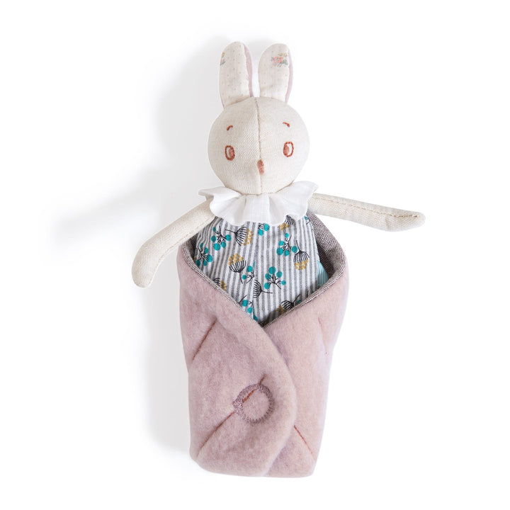 Pupazzo Piccolo Coniglio Bebè Mousse Moulin Roty 715026 Après la Pluie
