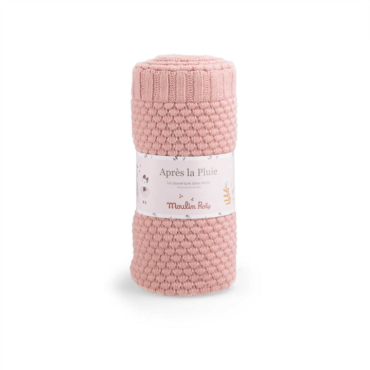 Moulin Roty | Copertina in Misto Lana Neonato Rosa, Après la Pluie