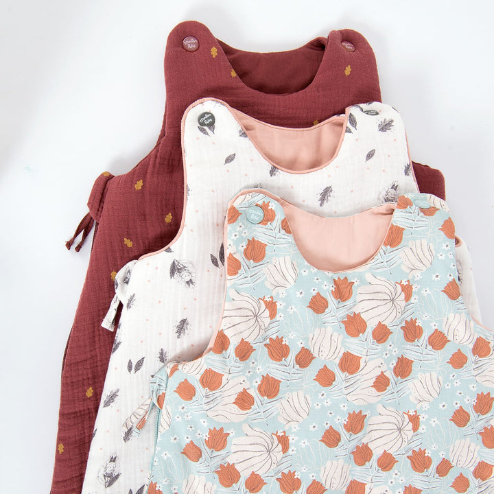 Organic cotton winter sleeping bag 90cm, Cream