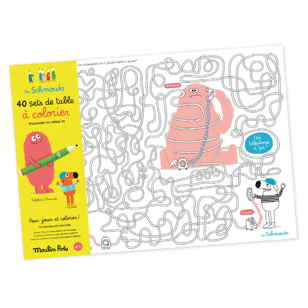 Moulin Roty | 40 Tovagliette/Fogli da Colorare Les Schmouks 716606