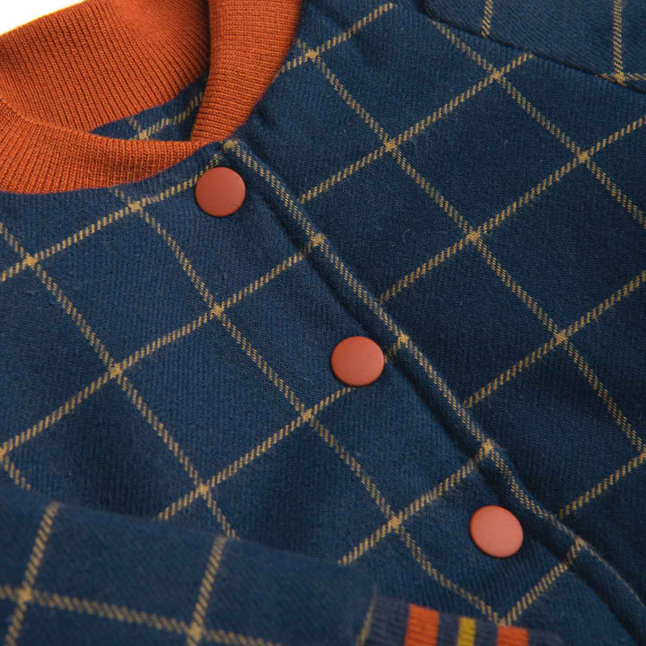 Moulin Roty | Giubbotto bomber a quadri blu notte, Gipsy