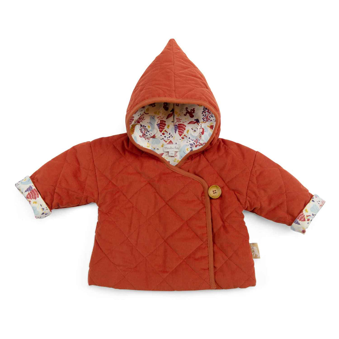 Moulin Roty | Cappotto trapuntato in velluto bio Rosso mattone, Gisele