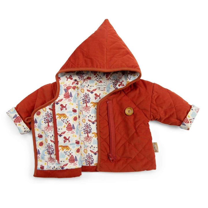 Moulin Roty | Cappotto trapuntato in velluto bio Rosso mattone, Gisele