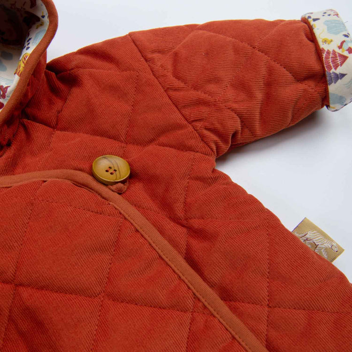 Moulin Roty | Cappotto trapuntato in velluto bio Rosso mattone, Gisele
