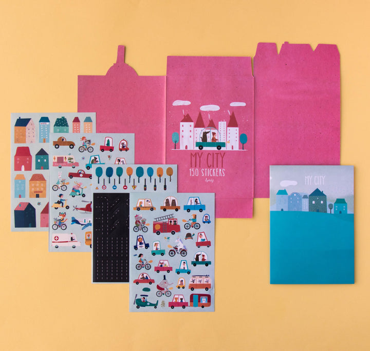 My City removable stickers, 150pcs