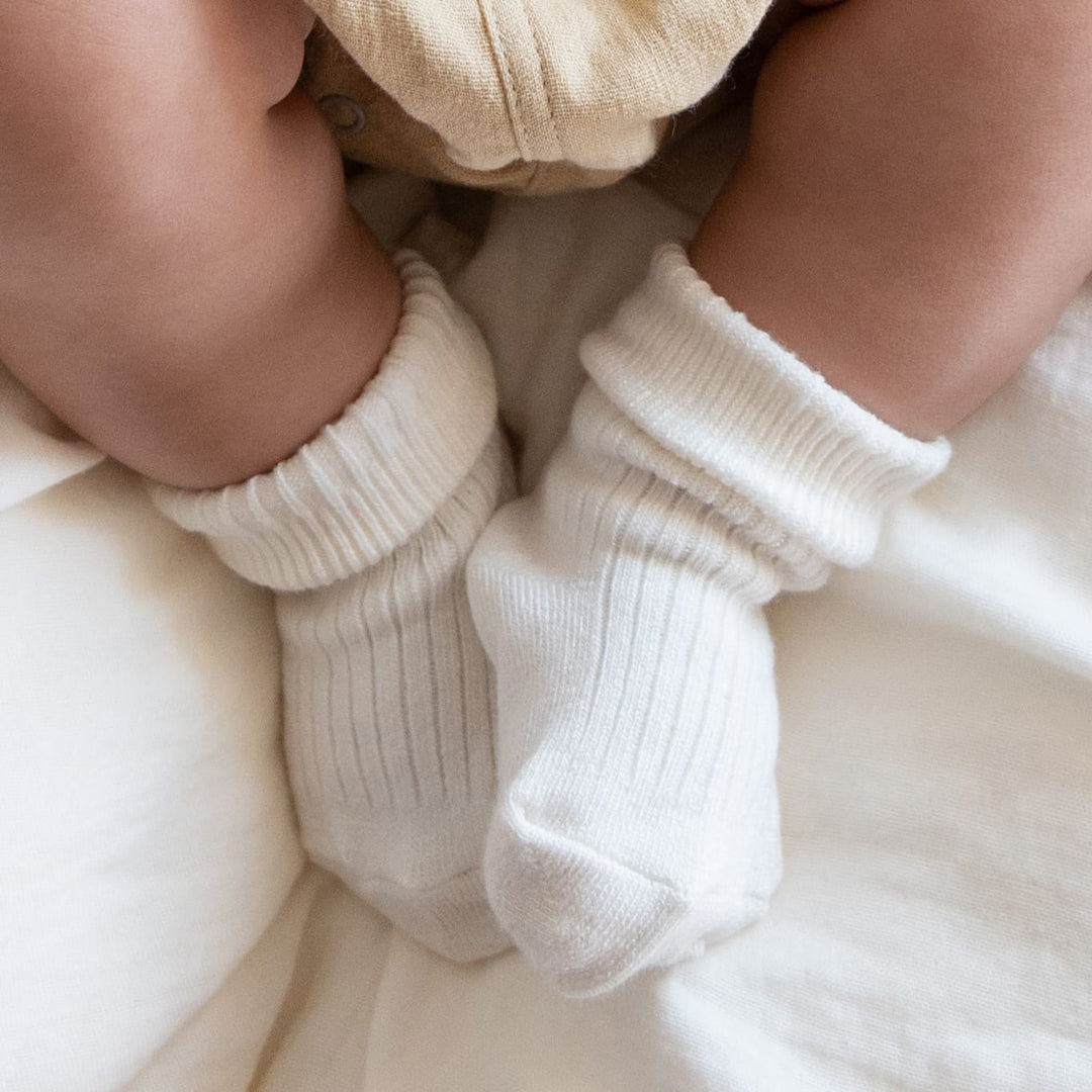 Ribbed bamboo socks Cream