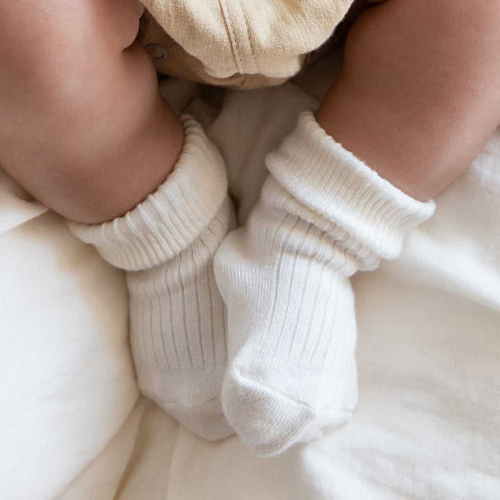 Ribbed bamboo socks Cream
