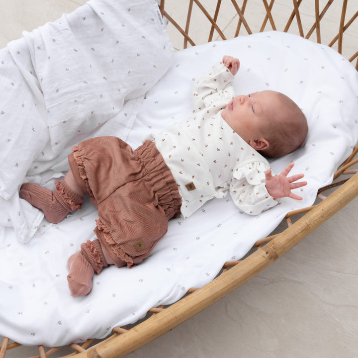Calze bimba con pizzo in bambù Rosa antico