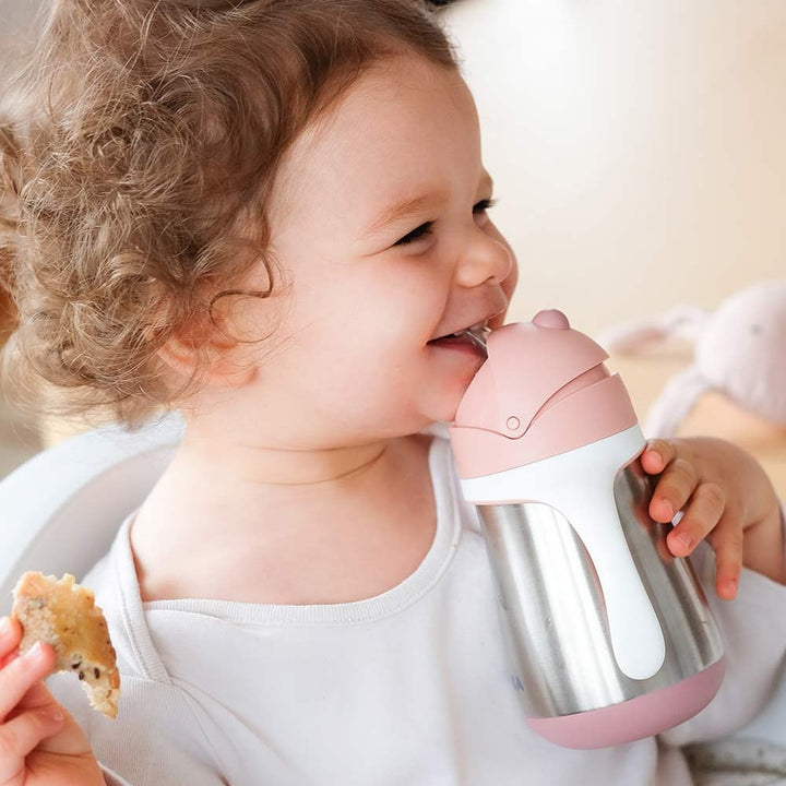 Tazza con Cannuccia Salvagoccia Acciaio Inox Termica, 250ml | Béaba