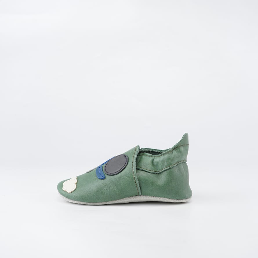 Scarpa Soft Sole Tracks Trattore Olive | BOBUX Primi Movimenti