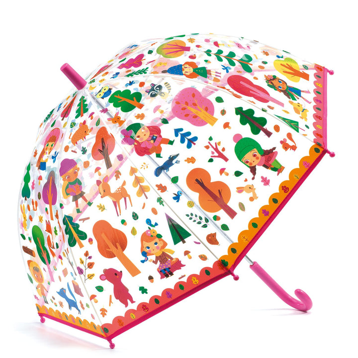 Ombrello per Bambini Trasparente Fucsia La Foresta | Djeco DD04706