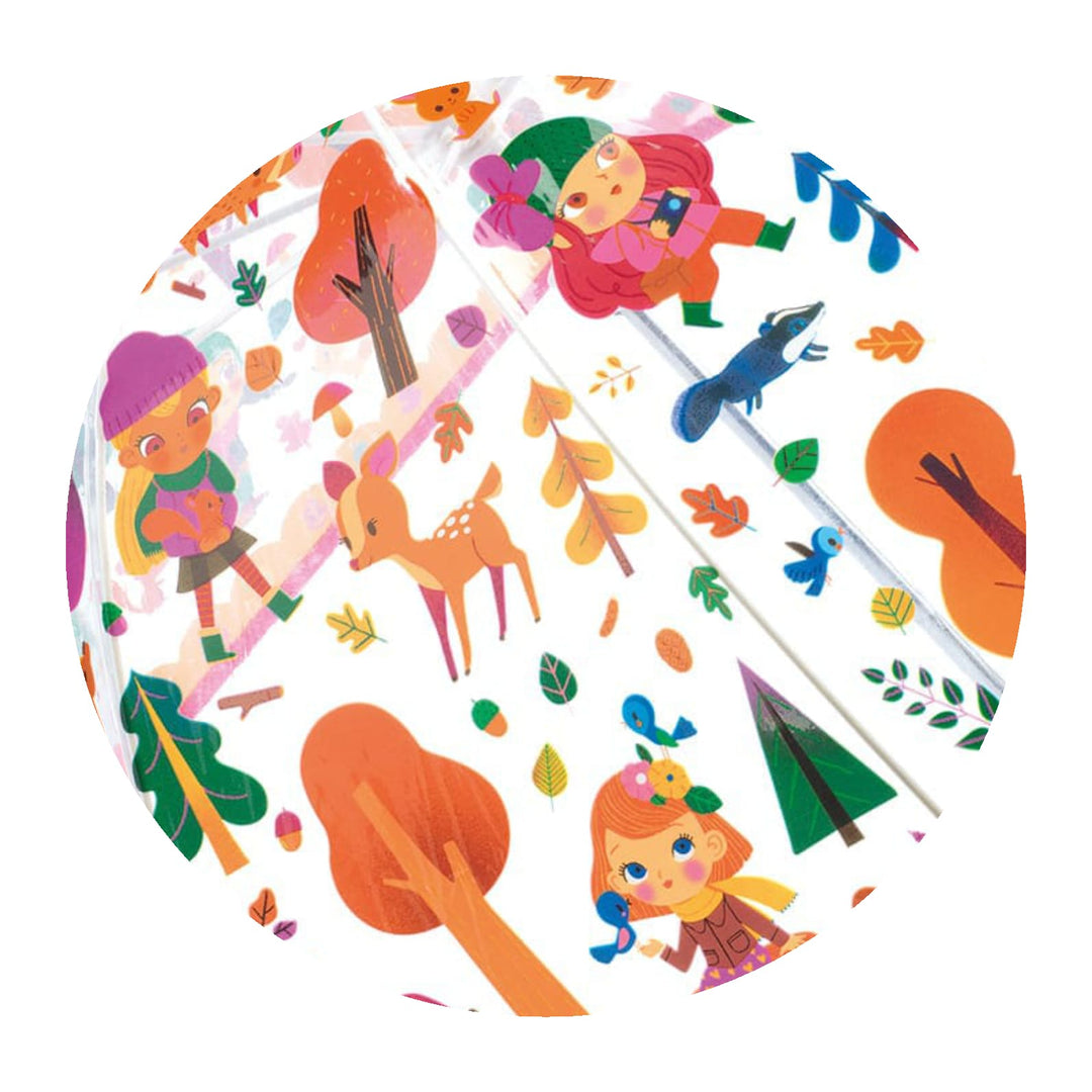 Ombrello per Bambini Trasparente Fucsia La Foresta | Djeco DD04706