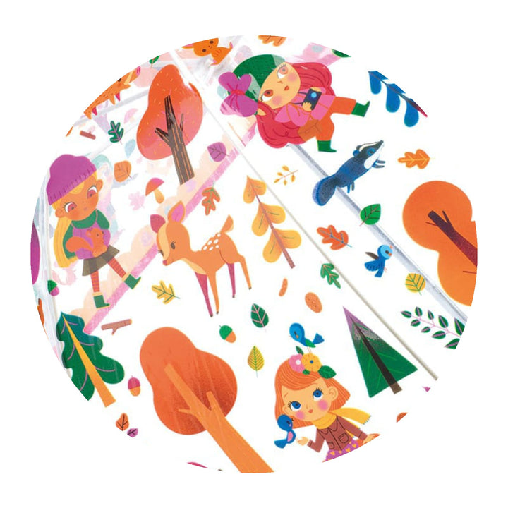 Ombrello per Bambini Trasparente Fucsia La Foresta | Djeco DD04706