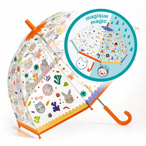 Djeco | Ombrello cambia colore Volti per bambini, arancione